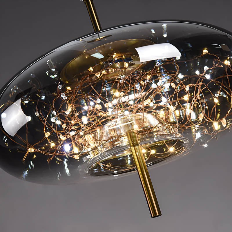 Essence Brown Glass Pendant Lamp | LED Included | Adjustable Cable | 3–5m² Coverage | Modern Elegant Lighting