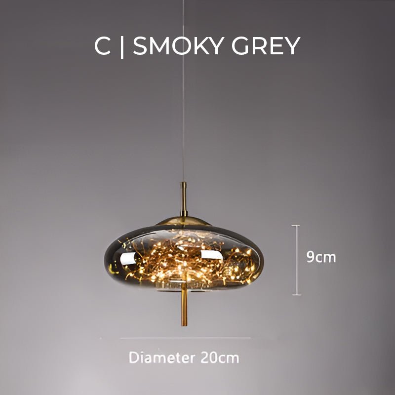 Essence Brown Glass Pendant Lamp | LED Included | Adjustable Cable | 3–5m² Coverage | Modern Elegant Lighting
