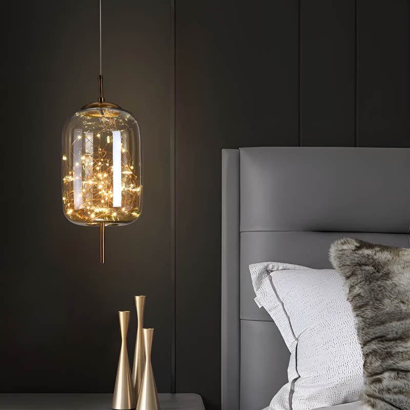 Essence Brown Glass Pendant Lamp | LED Included | Adjustable Cable | 3–5m² Coverage | Modern Elegant Lighting