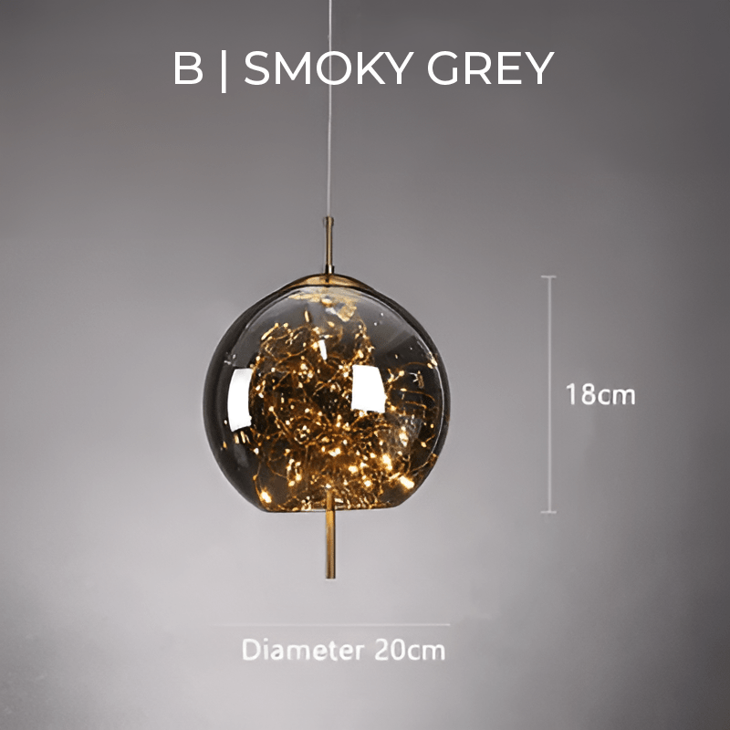 Essence Brown Glass Pendant Lamp | LED Included | Adjustable Cable | 3–5m² Coverage | Modern Elegant Lighting