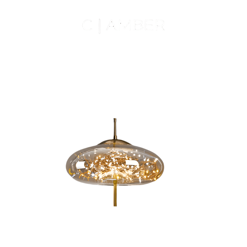 Essence Brown Glass Pendant Lamp | LED Included | Adjustable Cable | 3–5m² Coverage | Modern Elegant Lighting
