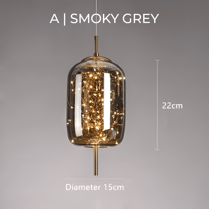 Essence Brown Glass Pendant Lamp | LED Included | Adjustable Cable | 3–5m² Coverage | Modern Elegant Lighting