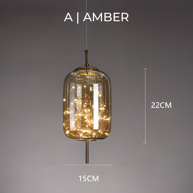 Essence Brown Glass Pendant Lamp | LED Included | Adjustable Cable | 3–5m² Coverage | Modern Elegant Lighting