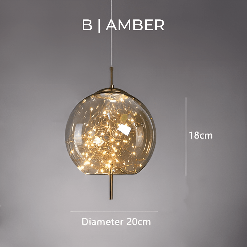 Essence Brown Glass Pendant Lamp | LED Included | Adjustable Cable | 3–5m² Coverage | Modern Elegant Lighting