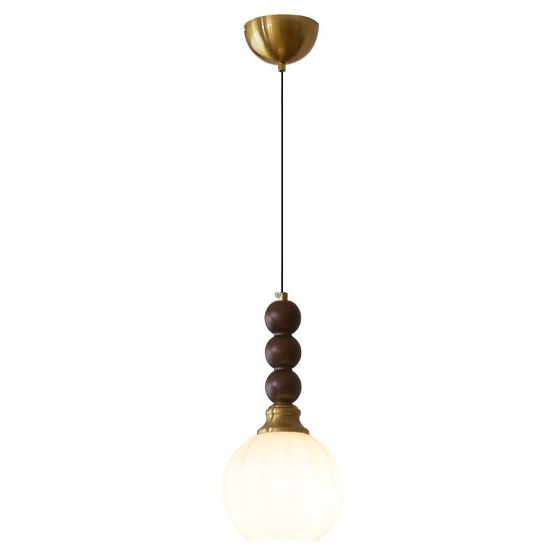 Evandra Pendant Lamp | Glass, Wood & Metal | E26/E27 LED Compatible | Elegant Dining & Living Room Lighting | Multiple Sizes