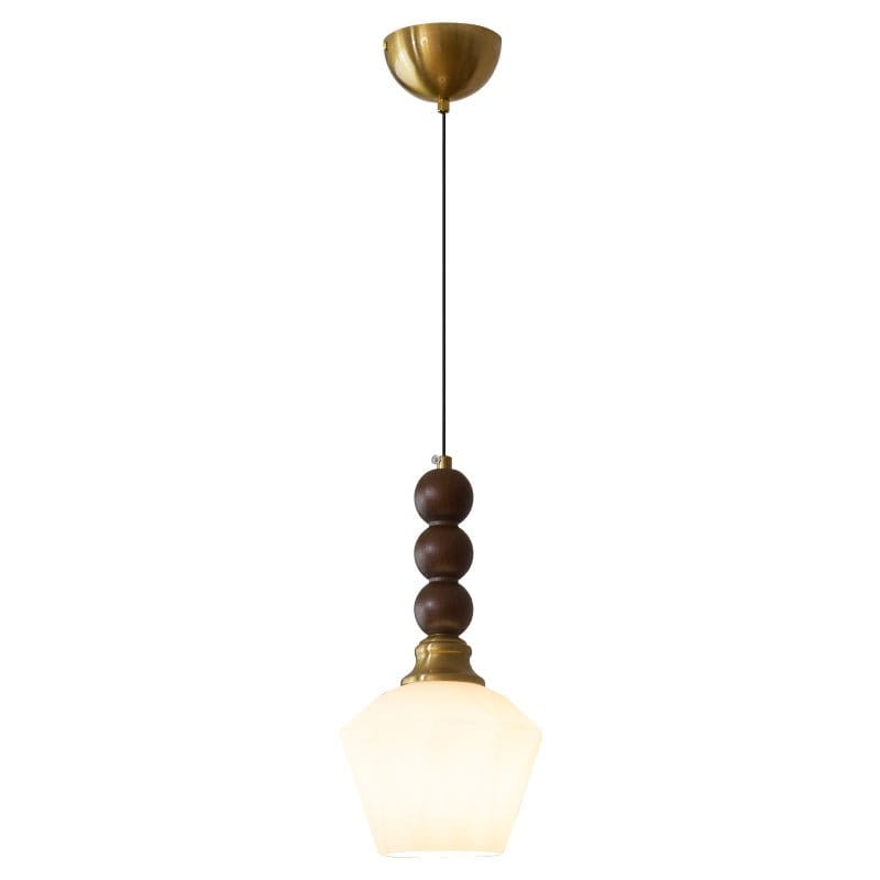 Evandra Pendant Lamp | Glass, Wood & Metal | E26/E27 LED Compatible | Elegant Dining & Living Room Lighting | Multiple Sizes