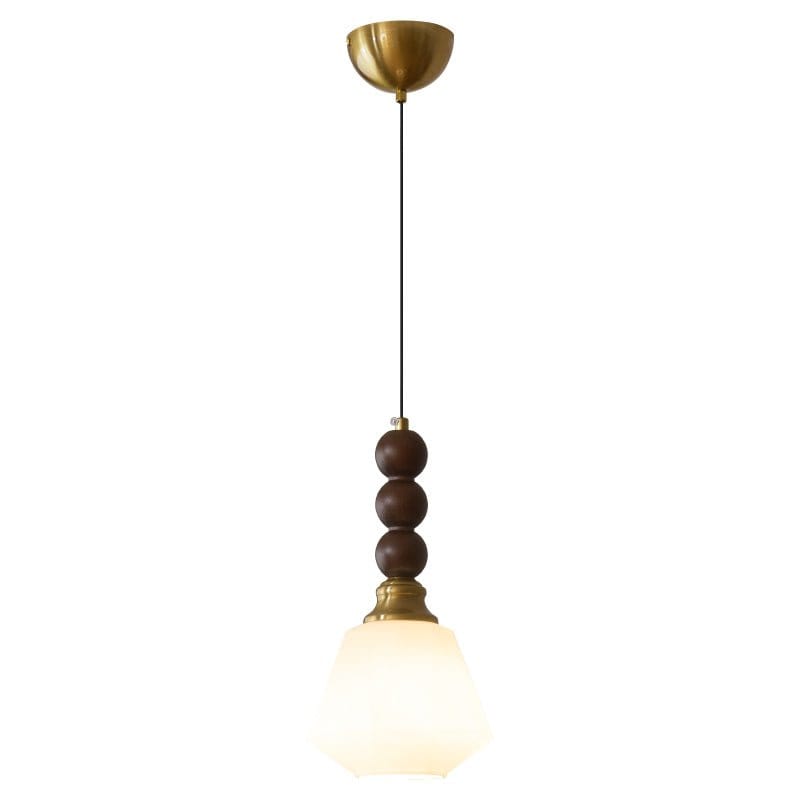 Evandra Pendant Lamp | Glass, Wood & Metal | E26/E27 LED Compatible | Elegant Dining & Living Room Lighting | Multiple Sizes