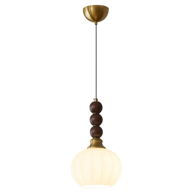 Evandra Pendant Lamp | Glass, Wood & Metal | E26/E27 LED Compatible | Elegant Dining & Living Room Lighting | Multiple Sizes