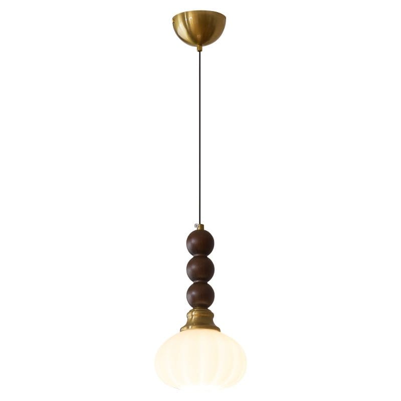 Evandra Pendant Lamp | Glass, Wood & Metal | E26/E27 LED Compatible | Elegant Dining & Living Room Lighting | Multiple Sizes