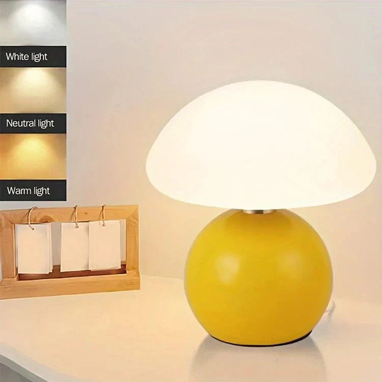 French cream mushroom lamp