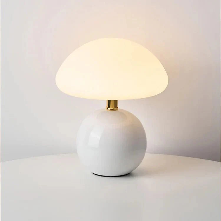 French cream mushroom lamp