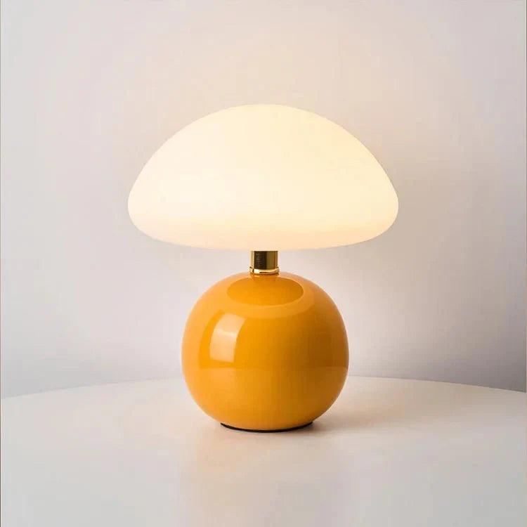 French cream mushroom lamp