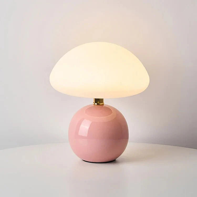 French cream mushroom lamp