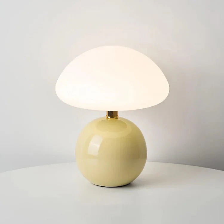 French cream mushroom lamp