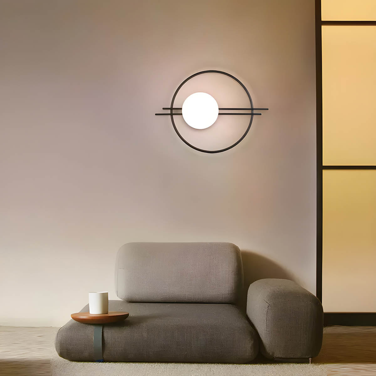 Modern Glass Wall Lamp for Bedroom & Living Room | Iron Frame Design | 7W LED | 3–5m² Coverage | Non-Dimmable AC Lighting