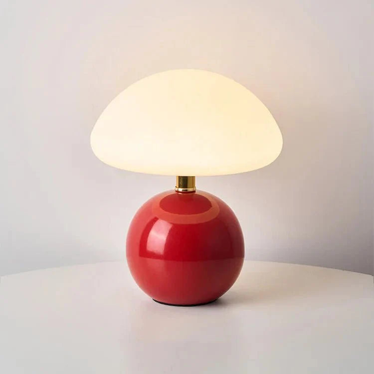 French cream mushroom lamp