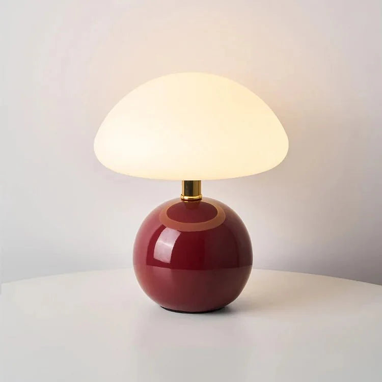 French cream mushroom lamp