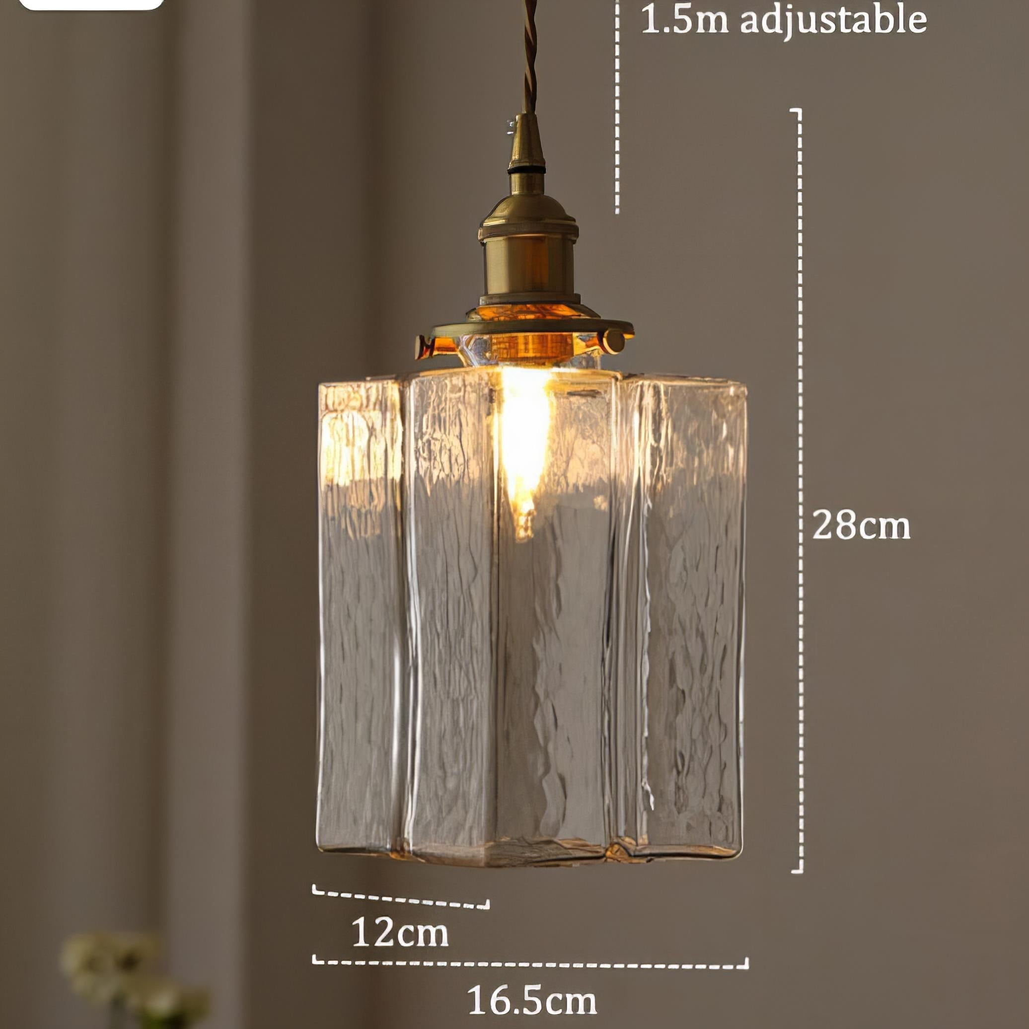 Fatima Modern Retro Glass Pendant Lamp | Gold Cord | E27 LED Compatible | Stylish Interior Lighting | Multiple Sizes