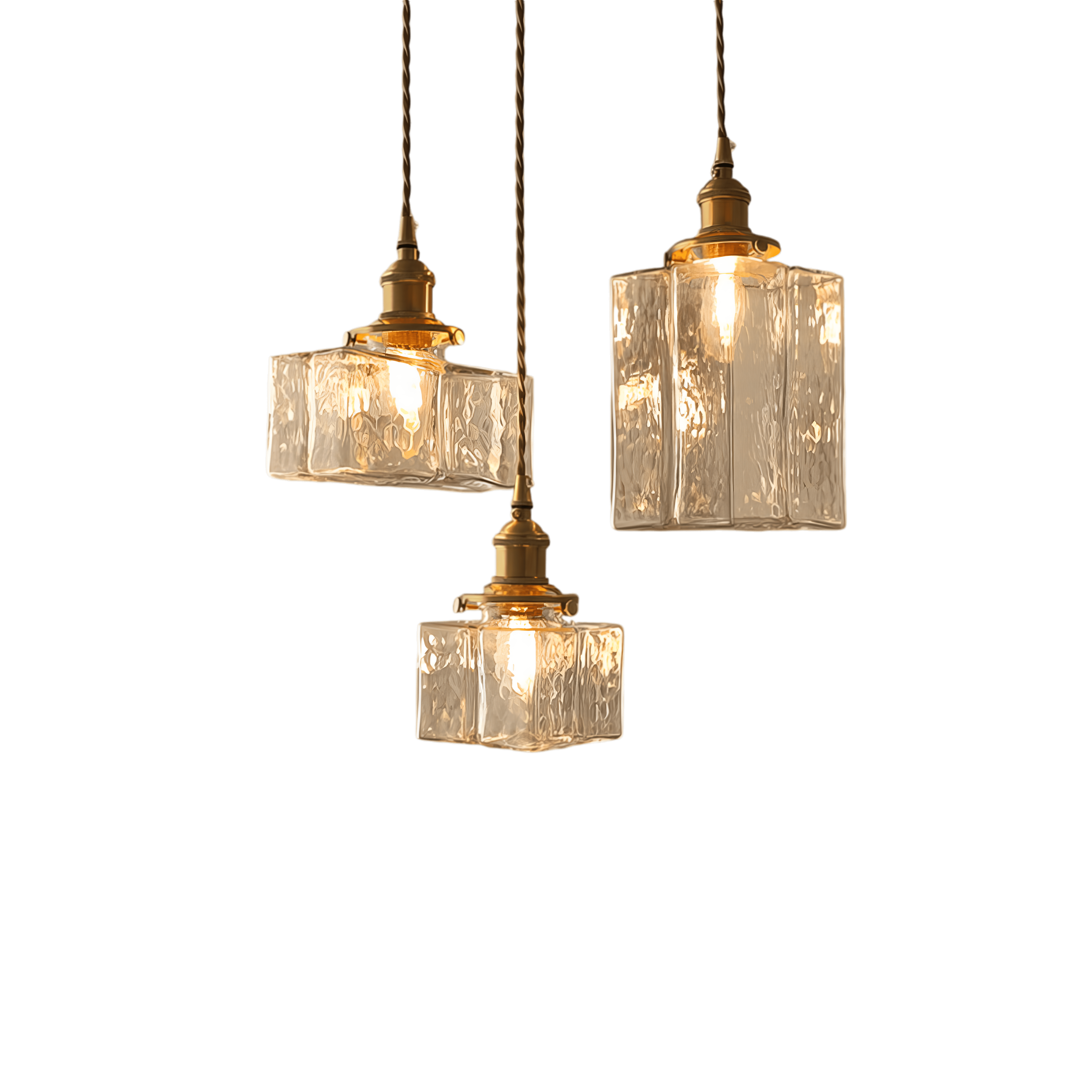 Fatima Modern Retro Glass Pendant Lamp | Gold Cord | E27 LED Compatible | Stylish Interior Lighting | Multiple Sizes