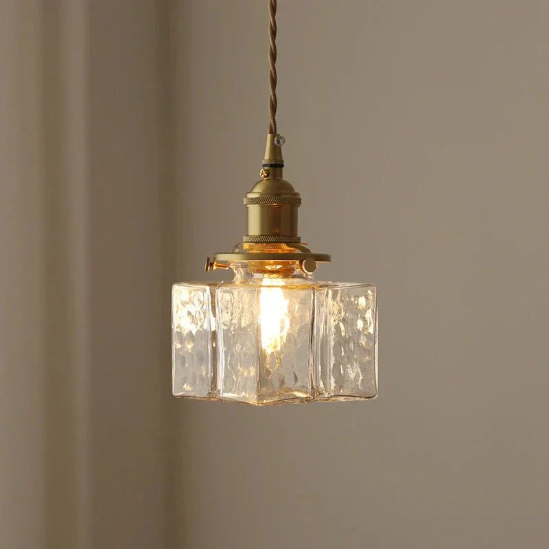 Fatima Modern Retro Glass Pendant Lamp | Gold Cord | E27 LED Compatible | Stylish Interior Lighting | Multiple Sizes