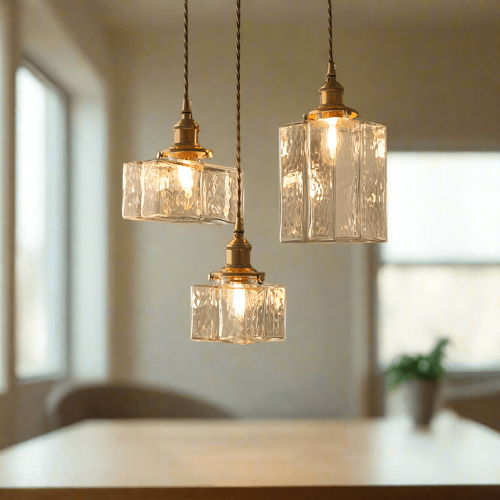 Fatima Modern Retro Glass Pendant Lamp | Gold Cord | E27 LED Compatible | Stylish Interior Lighting | Multiple Sizes