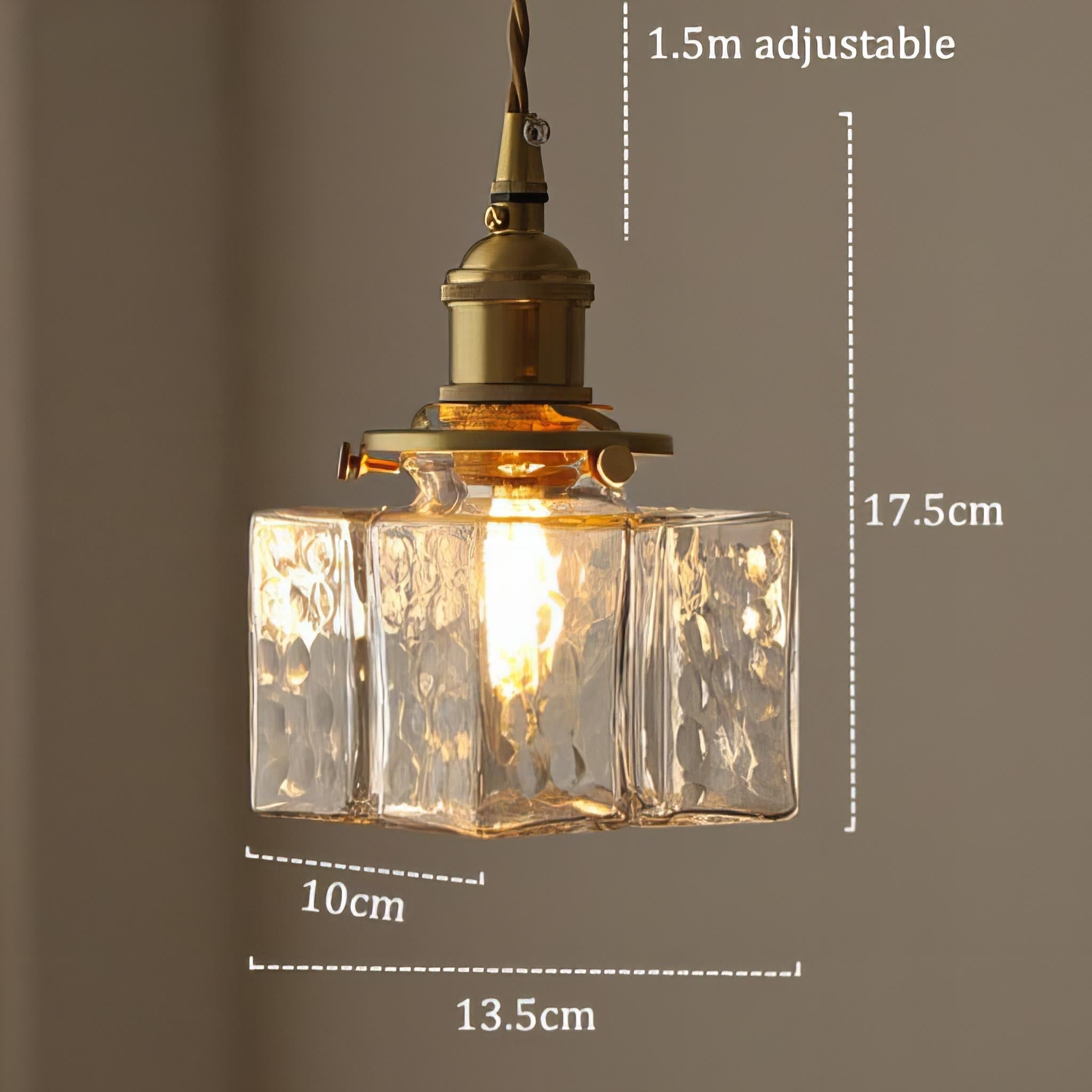 Fatima Modern Retro Glass Pendant Lamp | Gold Cord | E27 LED Compatible | Stylish Interior Lighting | Multiple Sizes