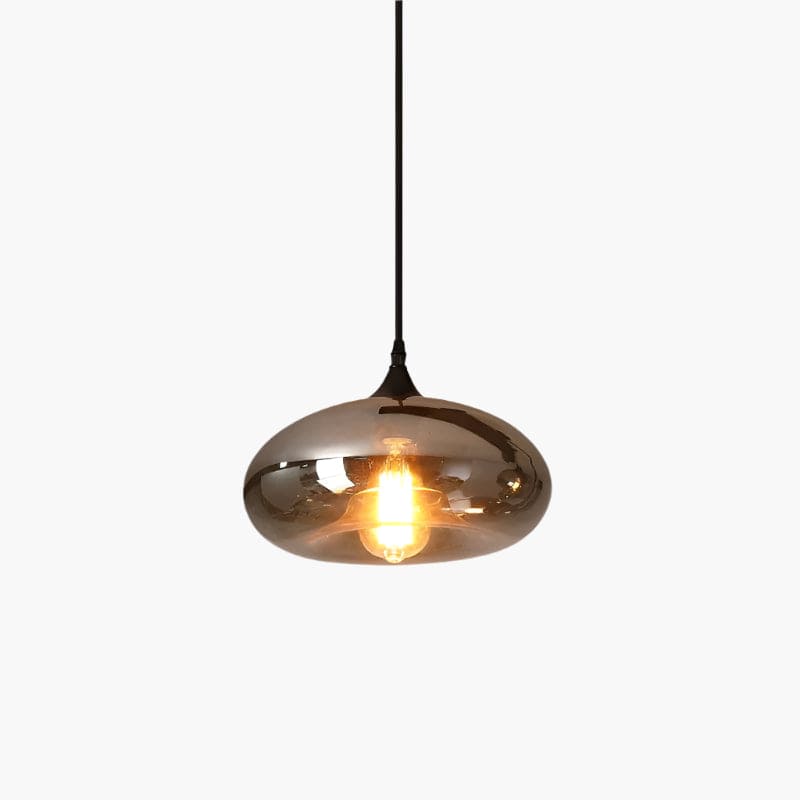 Luxury Bottle Glass Pendant Lamp Smoke Glass | Black Metal Finish | E26 E27 Compatible | Adjustable Hanging Rod | Modern Ambient Lighting