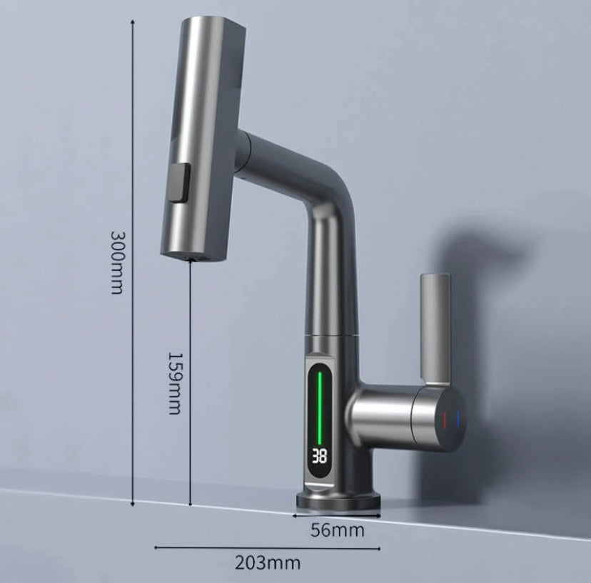 Pull-Out Kitchen Faucet | Retractable Kitchen Faucet with 5 Spray Modes | FlexiHahn