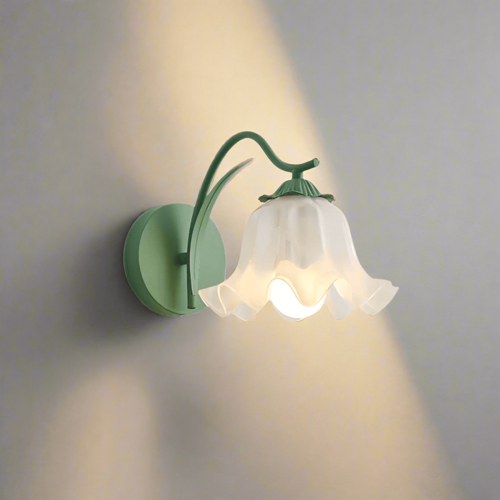 French Retro Flower Wall Lamp Vintage Garden Style | Acrylic Shade | E27 LED | Soft Ambient Wall Lighting | Bedroom & Living Room