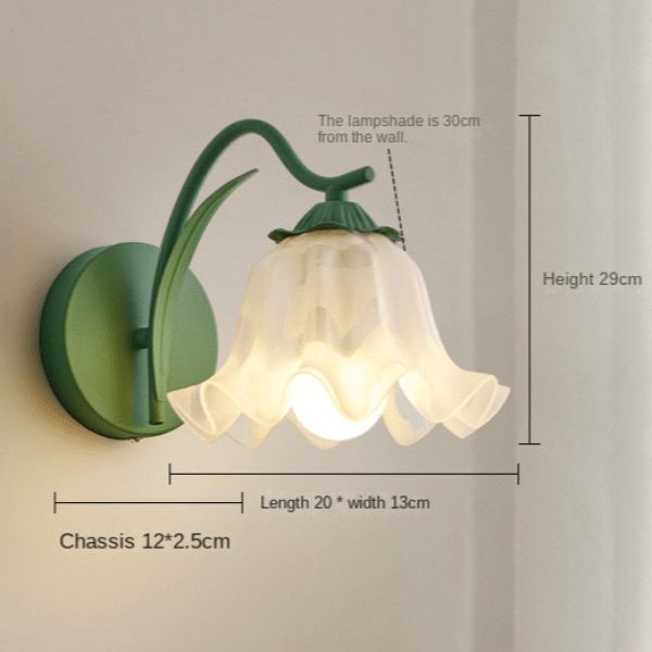 French Retro Flower Wall Lamp Vintage Garden Style | Acrylic Shade | E27 LED | Soft Ambient Wall Lighting | Bedroom & Living Room
