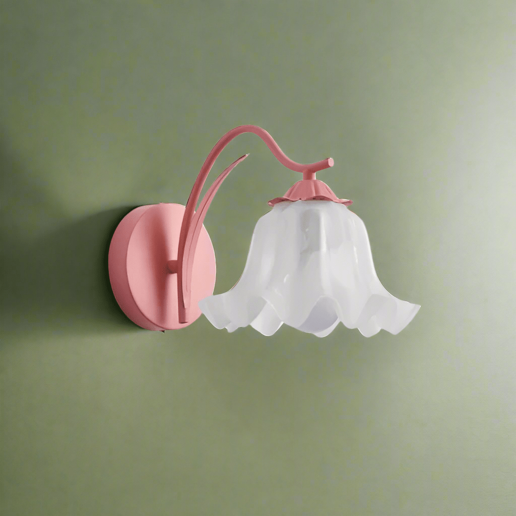 French Retro Flower Wall Lamp Vintage Garden Style | Acrylic Shade | E27 LED | Soft Ambient Wall Lighting | Bedroom & Living Room