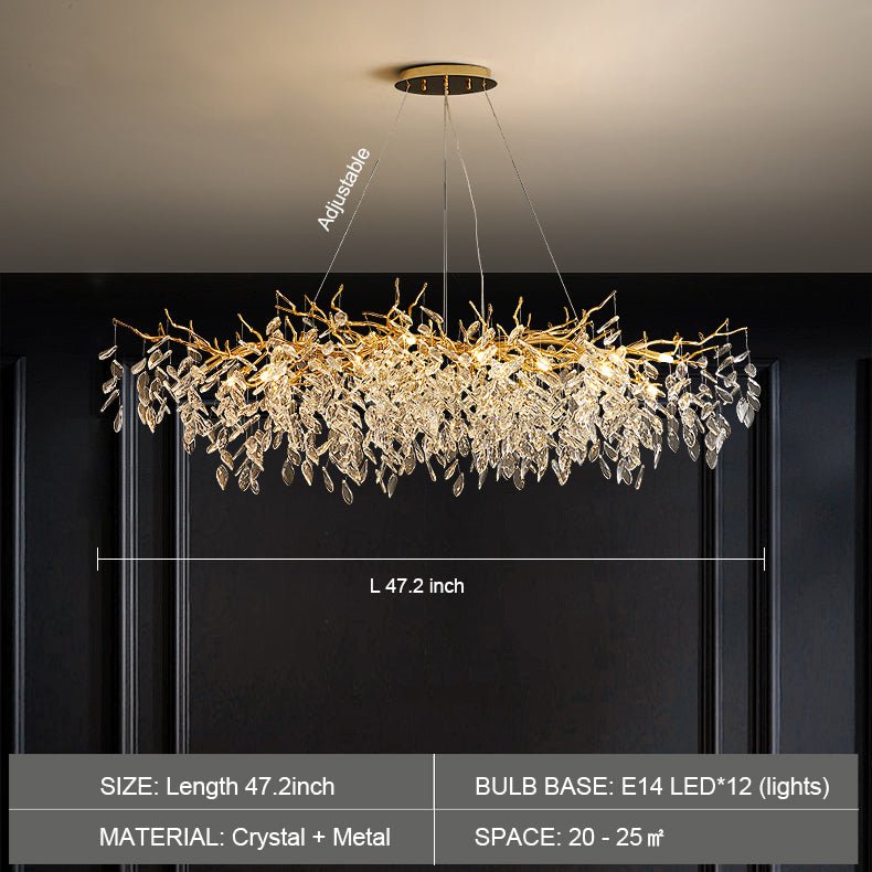 French branch crystal chandelier