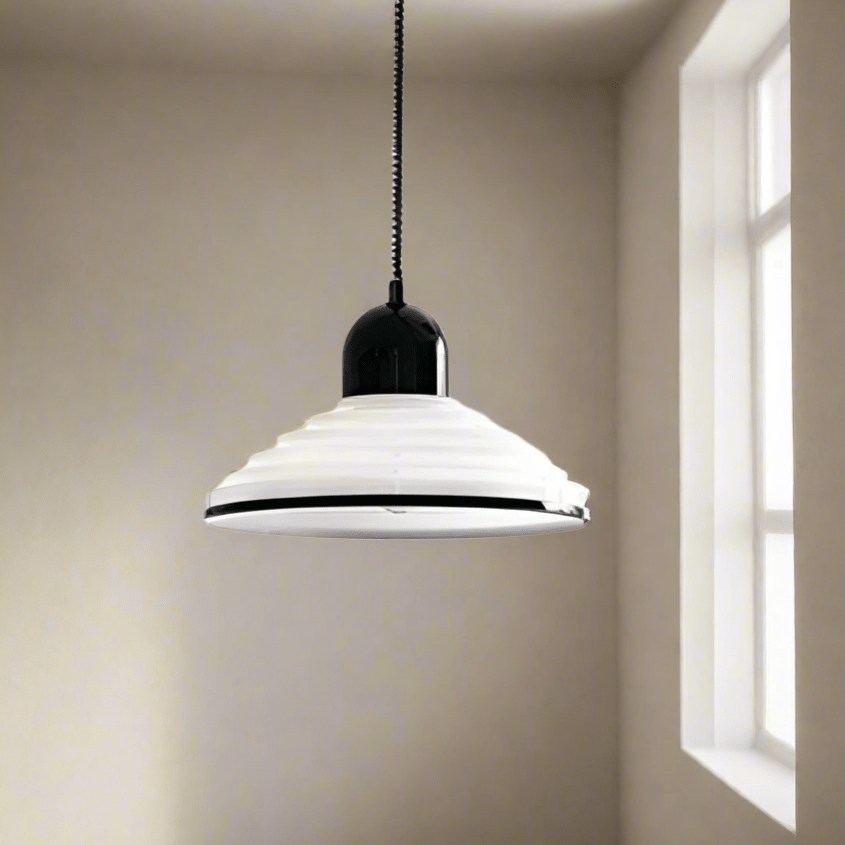 French Cream Glass Wind Pendant Lamp