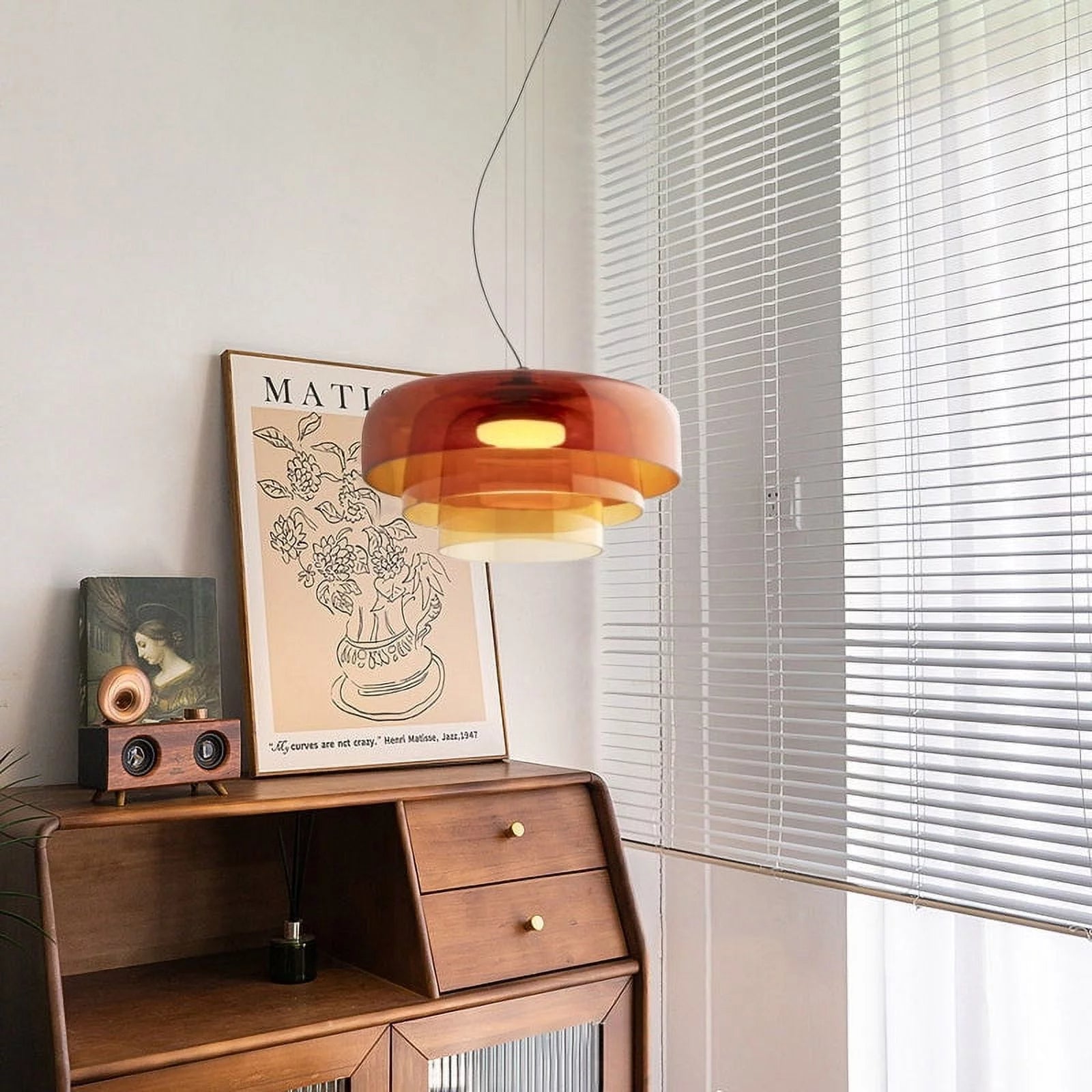 Hanging lamp made of Norwegian glass
