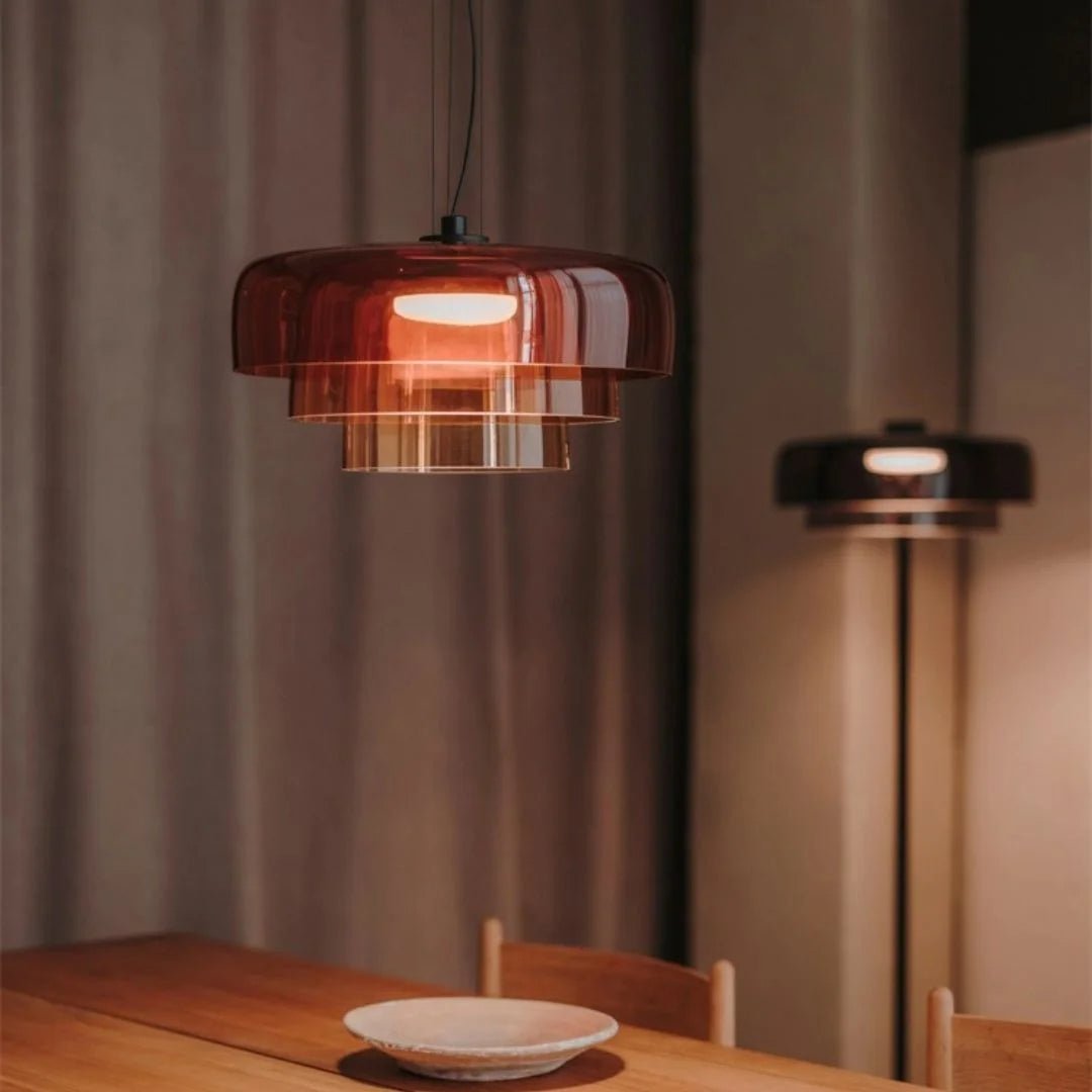 Hanging lamp made of Norwegian glass