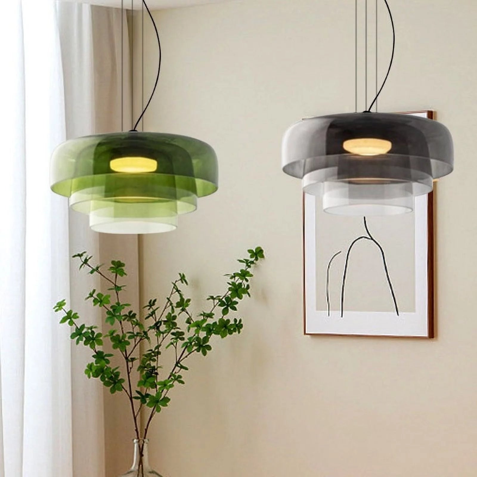 Hanging lamp made of Norwegian glass