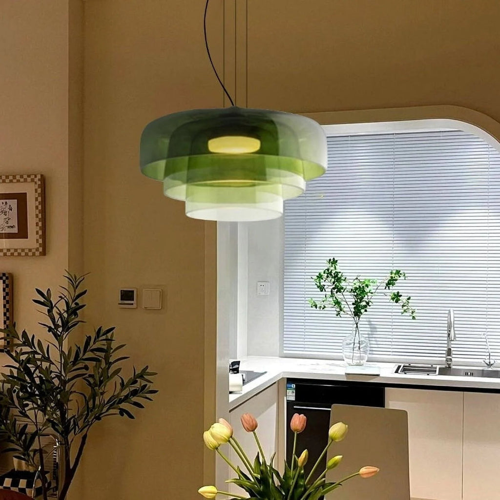 Hanging lamp made of Norwegian glass