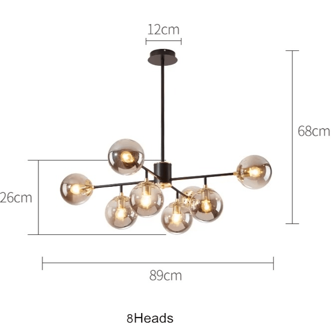 Glass Chandelier in Scandinavian Style