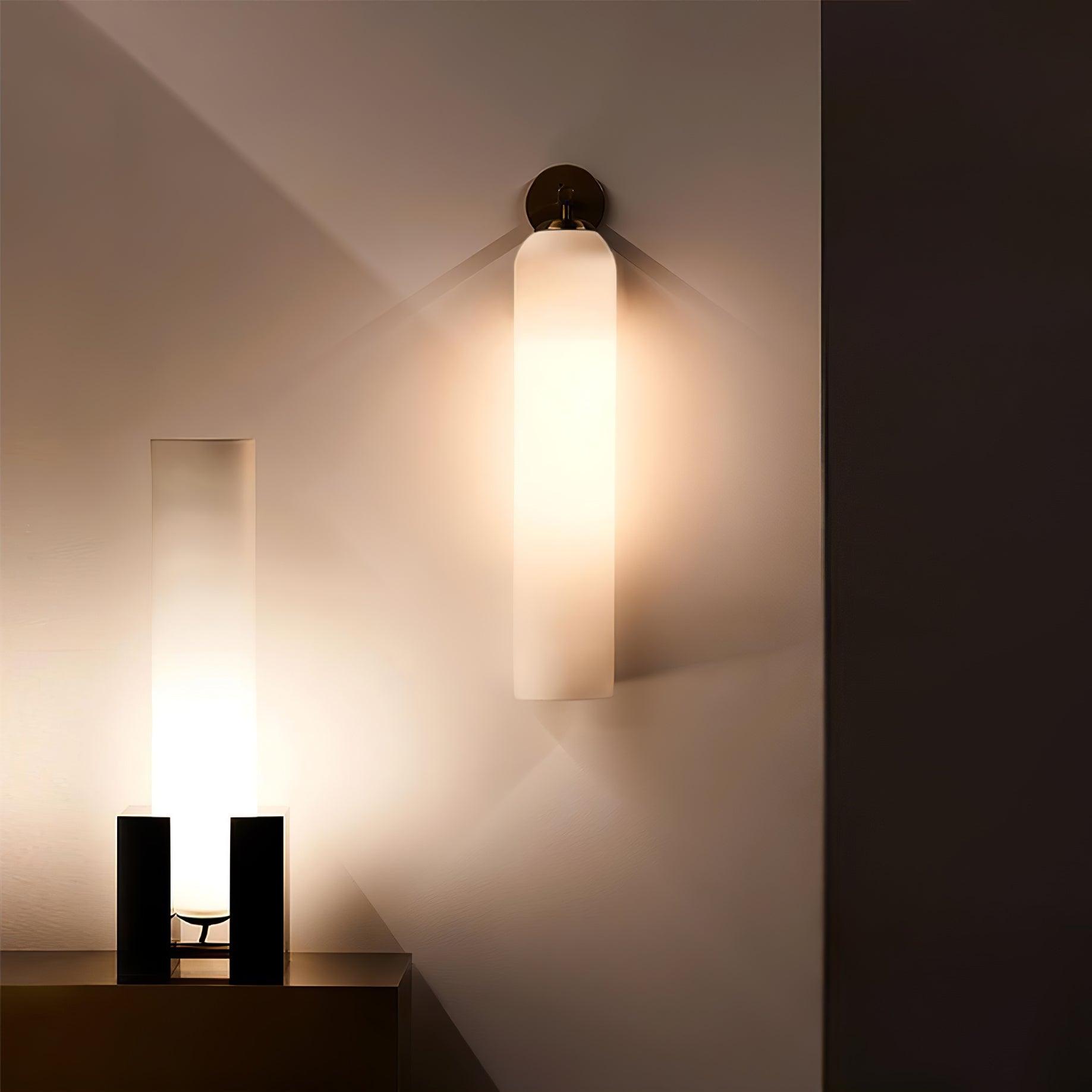 Glass Wall Lamp Modern Art Sconce Vertical Design | Metal & Glass | E26 E27 LED Compatible | Ambient Indoor Wall Lighting
