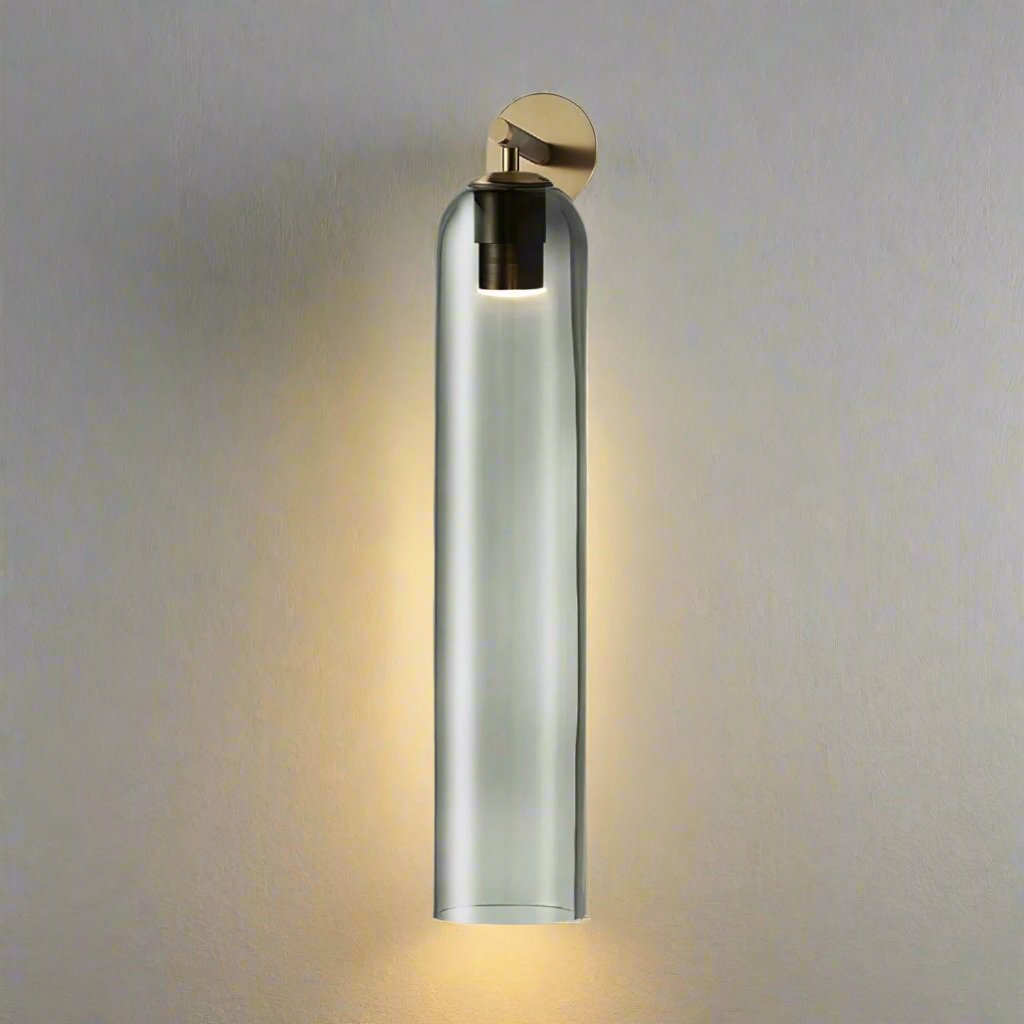 Glass Wall Lamp Modern Art Sconce Vertical Design | Metal & Glass | E26 E27 LED Compatible | Ambient Indoor Wall Lighting