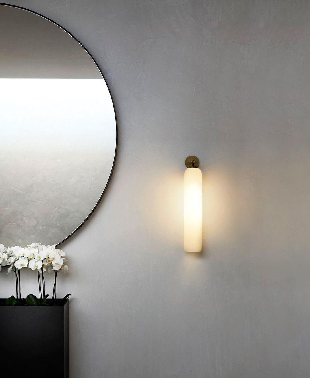 Glass Wall Lamp Modern Art Sconce Vertical Design | Metal & Glass | E26 E27 LED Compatible | Ambient Indoor Wall Lighting