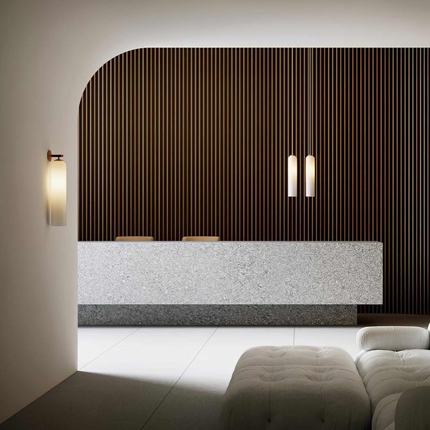 Glass Wall Lamp Modern Art Sconce Vertical Design | Metal & Glass | E26 E27 LED Compatible | Ambient Indoor Wall Lighting