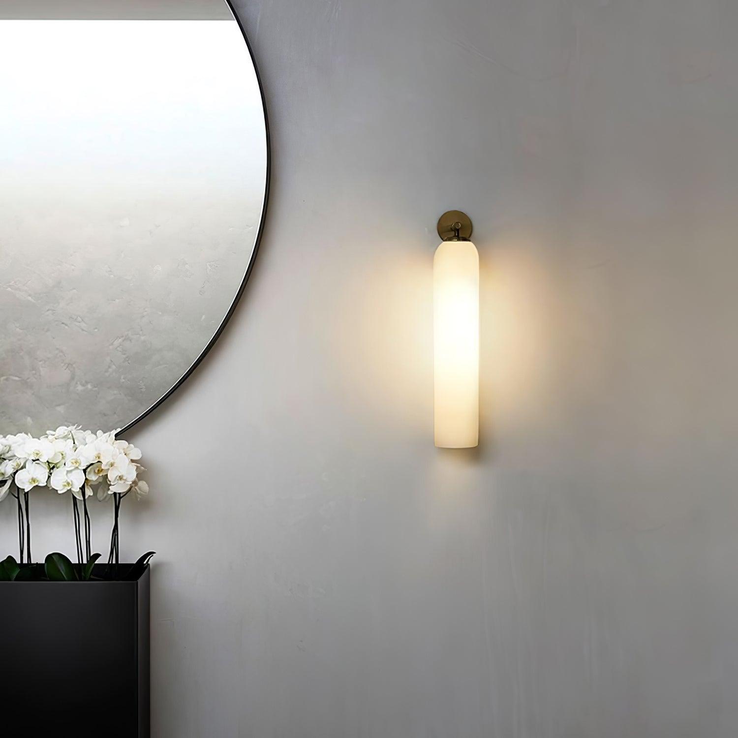 Glass Wall Lamp Modern Art Sconce Vertical Design | Metal & Glass | E26 E27 LED Compatible | Ambient Indoor Wall Lighting