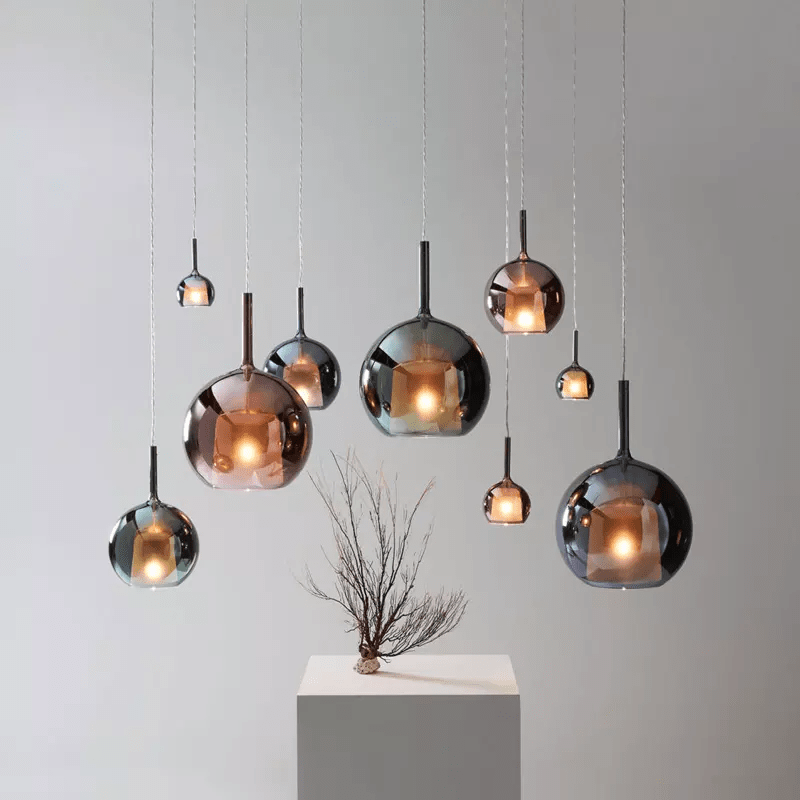 Scandinavian Pendant Lamp for Dining & Living Room | Minimalist Aluminum Glass Design | LED Ceiling Light 15–25cm | Warm Ambient Lighting