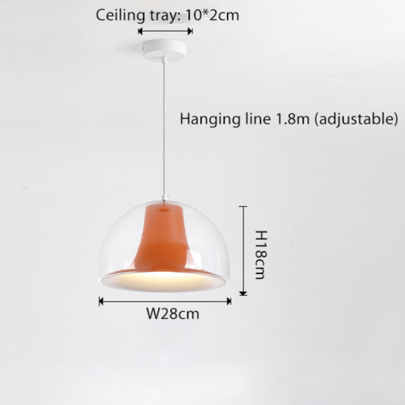 Jellyfish Glass Pendant Lamp Bauhaus Half-Round Ceiling Light | E27 LED | Modern Artistic Ambient Lighting