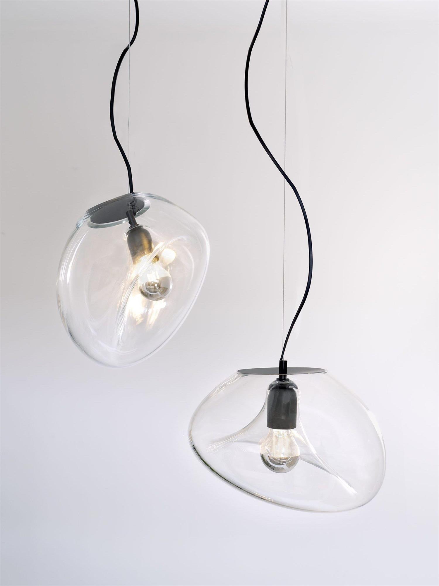 Water Drop Glass Pendant Lamp Modern Minimalist Ceiling Light | E26 E27 LED Compatible | Adjustable Hanging Cable
