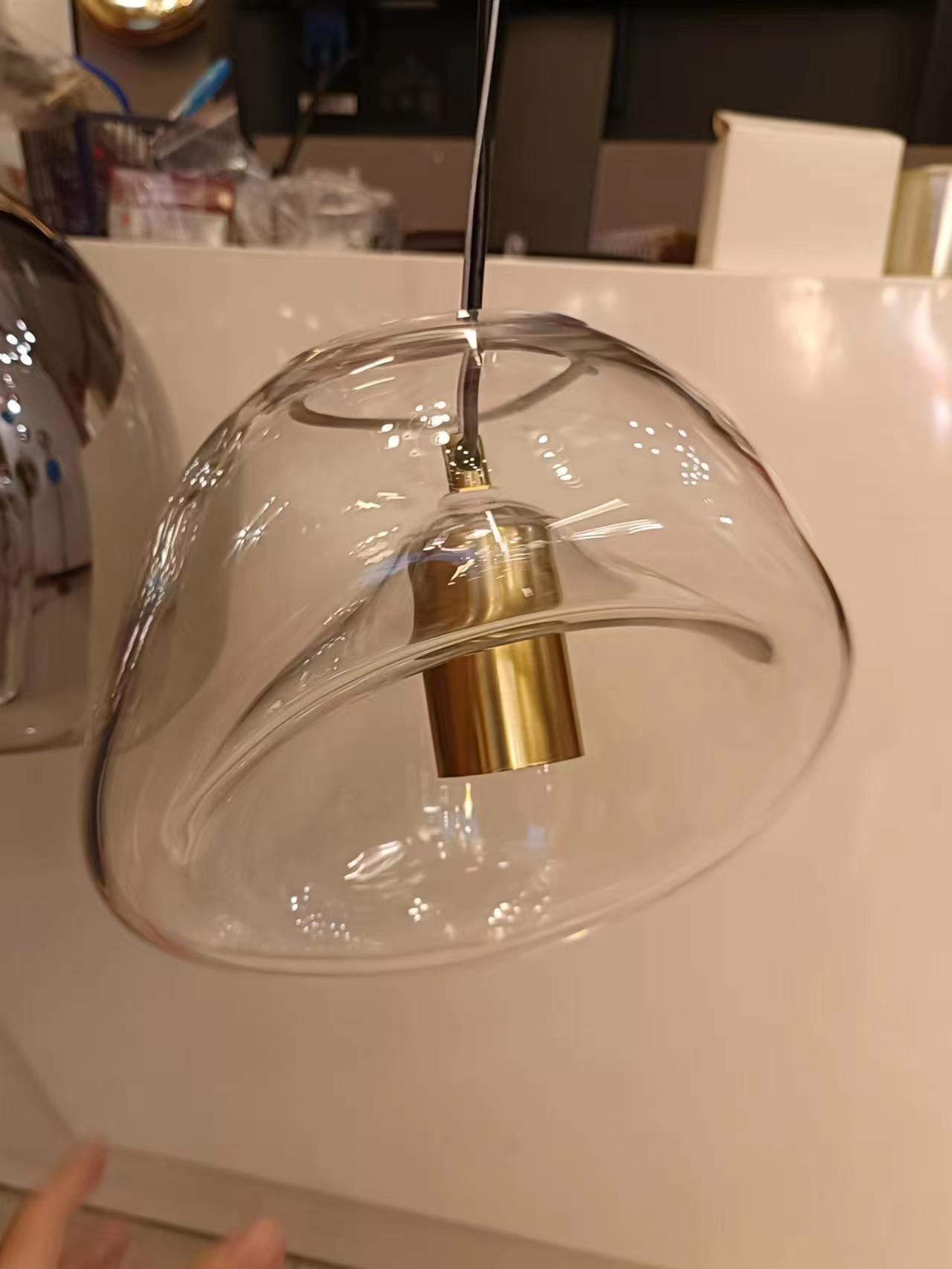 Water Drop Glass Pendant Lamp Modern Minimalist Ceiling Light | E26 E27 LED Compatible | Adjustable Hanging Cable