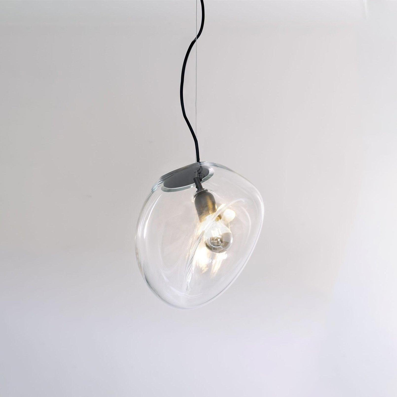 Water Drop Glass Pendant Lamp Modern Minimalist Ceiling Light | E26 E27 LED Compatible | Adjustable Hanging Cable