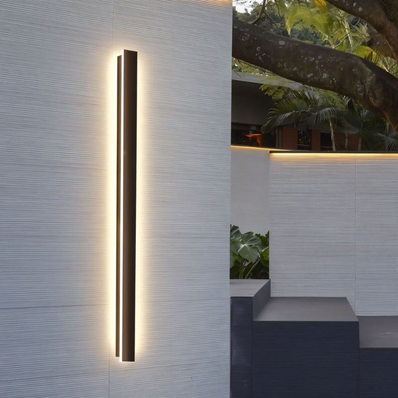 Outdoor LED Wall Lamp Modern Waterproof Sconce | Black Metal & Acrylic | Integrated Dimmable Light | Indoor & Exterior Lighting