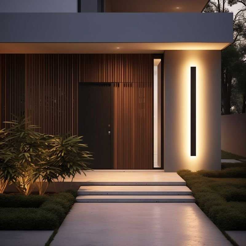 Outdoor LED Wall Lamp Modern Waterproof Sconce | Black Metal & Acrylic | Integrated Dimmable Light | Indoor & Exterior Lighting
